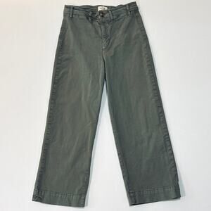 Marine Layer Women’s Wide Leg Crop Chino Pants Green Size 8